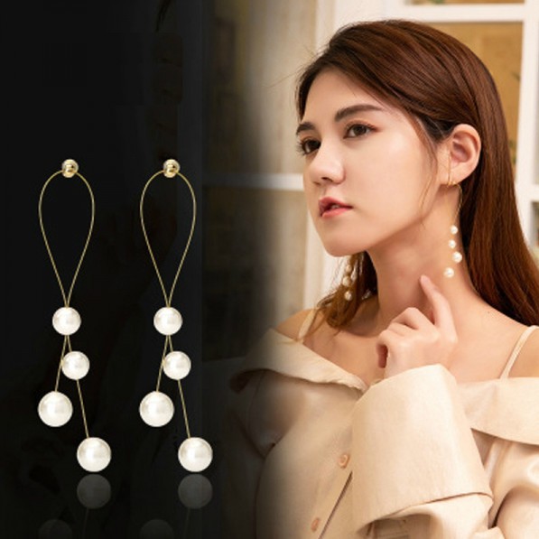 Advanced Silver Needle From Pearl With Tassels, Universal Fashionable Earrings, Silver 925 Sample, Korean Style