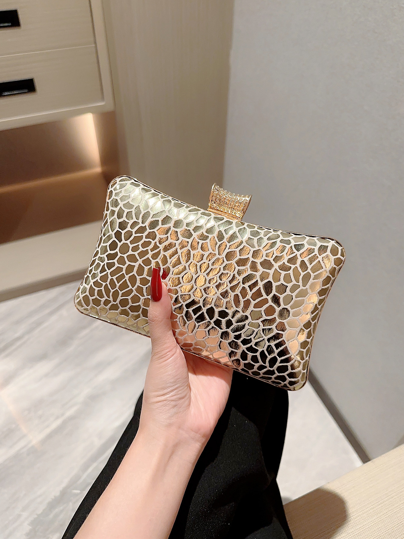 Advanced Small Clutch Bag, Dress, Shiny Shoulder Bag, European Style, Food Bag