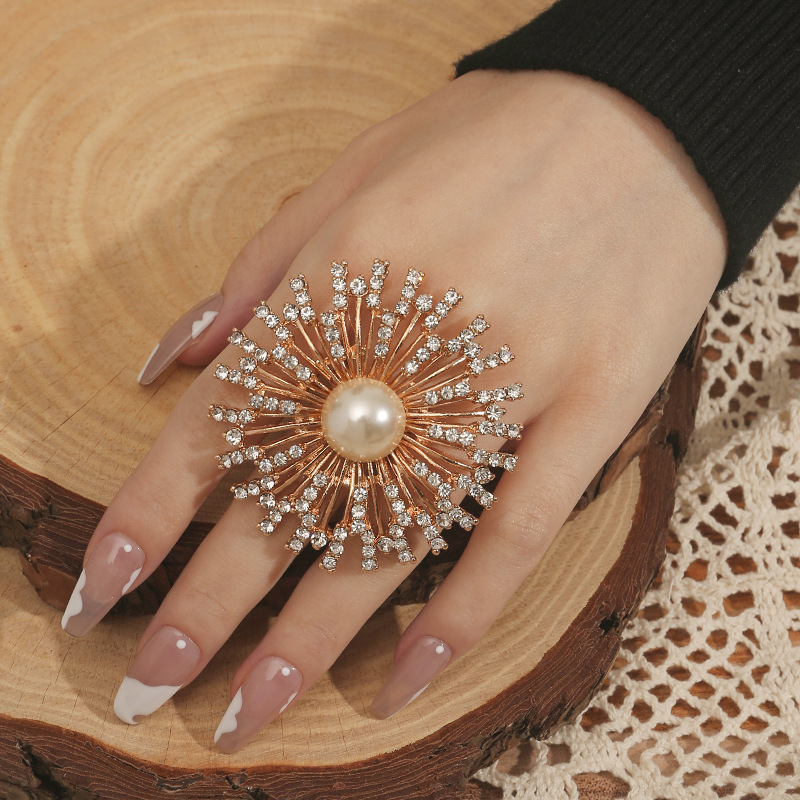 Elegant High-end Sophisticated Fashionable One Size Ring From Pearl, Bright Catchy Style